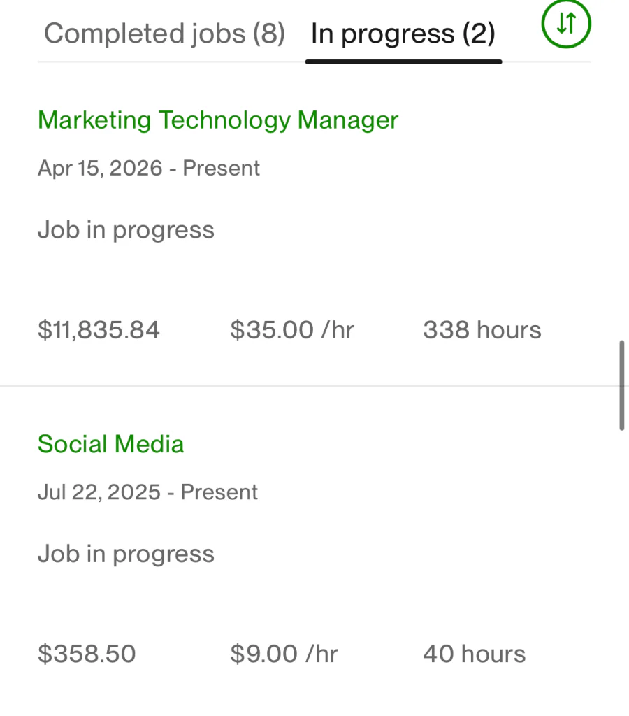 عقد شغّال على Upwork بقيمة 11,835 دولار